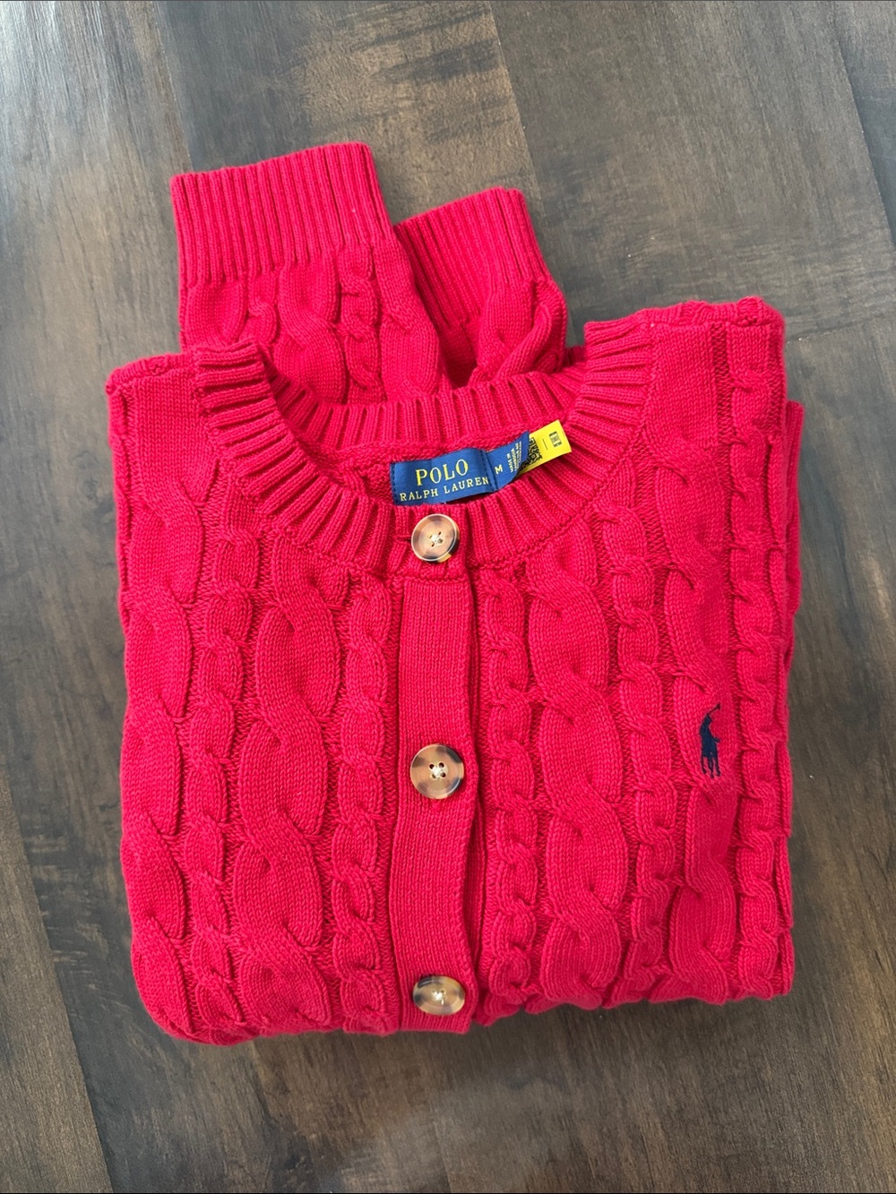Polo by Ralph Lauren Cable-Knit Cardigan - Bright Red